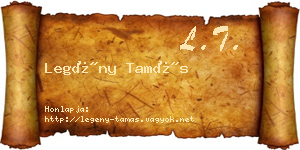 Legény Tamás névjegykártya