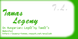 tamas legeny business card